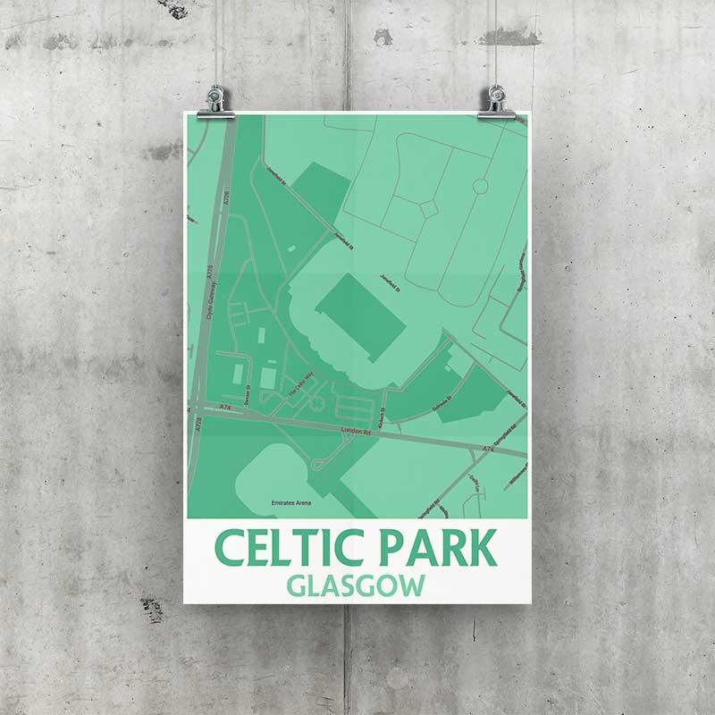 Celtic Park Geo Poster A3 Size