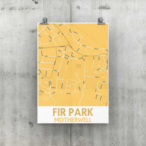 Fir Park Motherwell Geo Poster A3 Size