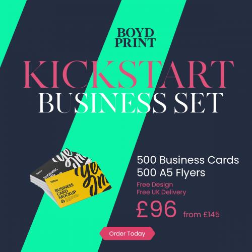Kickstart Business Set 500 Business Cards and A5 Flyers
