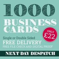 Business Cards Printed Full Colour Single or Double Sided - 1000 only £22.00
